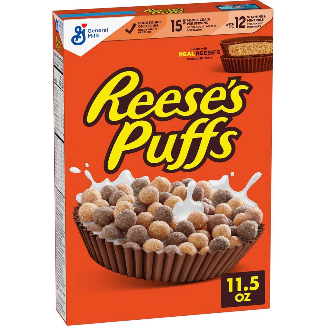 General Mills Reese'S Puffs Chocolatey Peanut Butter Cereal (EXP 08/20/26)