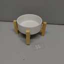 Petygooing White Raised/Elevated 15Slanted Ceramic Dog Bowl for Small Breeds,Tilted Anti Slip Pet Feeding Bowl,Food Water Dish with Stand for Cats and Small Dogs Puppy 13.5 OZ (5.1In / 1.7 Cups)