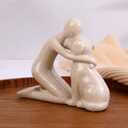 Dog Dad Gifts for Men, Cute Figurines Statue,Unique Mini Shelf Decor for The Home,Room,Bathroom,Office,Lovely Decorations for Dogs Lover (Beige)