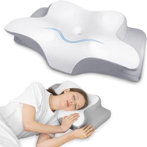 Cervical Neck Pillow for Pain Relief, Memory Foam Contour Orthopedic Pillow, Ergonomic Cooling Neck Support Pillow for Side Back Stomach Sleepers, Bed Pillow for Sleeping Comfort