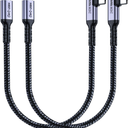 1FT USB 4 Cable Right Angle [2 Packs], 240W USB C Cable, 40Gbps High Speed Data Transfer with Single 8K or Dual 4K Display Video Dispaly Compatible with iPhone 16/16 Pro Max/16 Plus