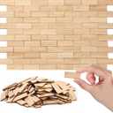 Sintuff 200 Pcs Miniature Dollhouse Flooring Mini Wooden Dollhouse Floor Boards 1 12 Scale Doll House Accessories Geometric Bamboo Doll House Furniture Wood Floor Board for Model Decor (Beige)
