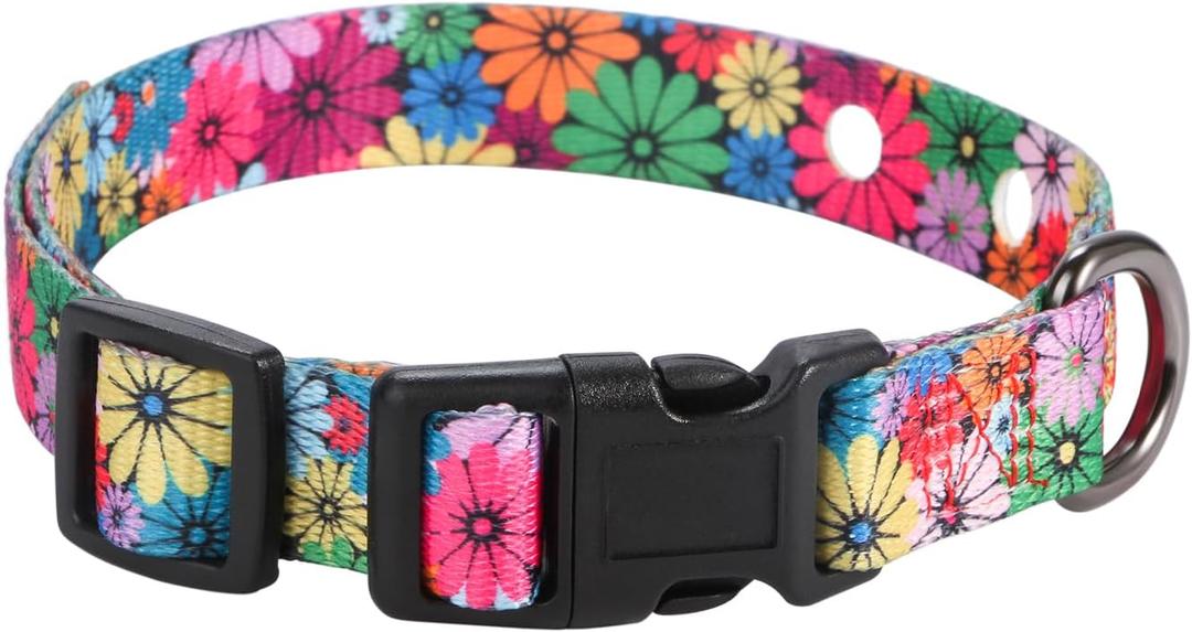 Rhea Rose 1 Inch Replacement Collar Strap Shock Collar with 2 Holes, Compatible with Nearly All Brands and Models of Underground Electric Dog Fences and Training Collars, Floral Pattern