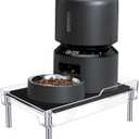 Beautyflier Raised Dog Feeder Stand Elevated Holder for Automatic Cat & Dog Feeders Pet Water Bowl Dispenser Stand Adjustable Fits Small Jugs Holds 5KG, Black (Holder ONLY) (Clear)