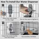 Lemtrflo 28oz Hanging Automatic Water DispenserRabbit Water Bottle,Bunny Guinea Pig Ferret Water Bowl for Cage,Suitable for Small Animal Puppies(Cage Grid Spacing Over 1.2'') (Gray)