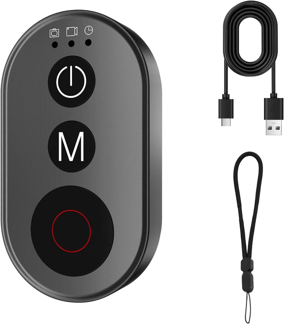 Wireless Camera Remote Control, Bluetooth Remote Controller for Action Cameras & Mobile Phones, 30M/98.4ft Wireless Camera Smart Shutter Remote for Insta360, GoPro Hero, DJI Osmo 360/Action