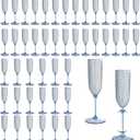 XUWAIDSGN 48 Pack Blue Detachable 2 piece Champagne Flutes 5.5 Oz Unbreakable Plastic Mimosa Disposable Champagne Glasses Drinking Cups Stemmed Reusable Wine Toasting Glasses for Wedding