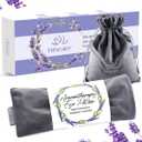 Lavender Eye Pillow for Relaxation, Yoga, Sleep  Weighted Eye Mask for Headache, Sinus, Aromatherapy Moist Heat Compress, Meditation Accessory, Relaxation Gift for Women (Grey)