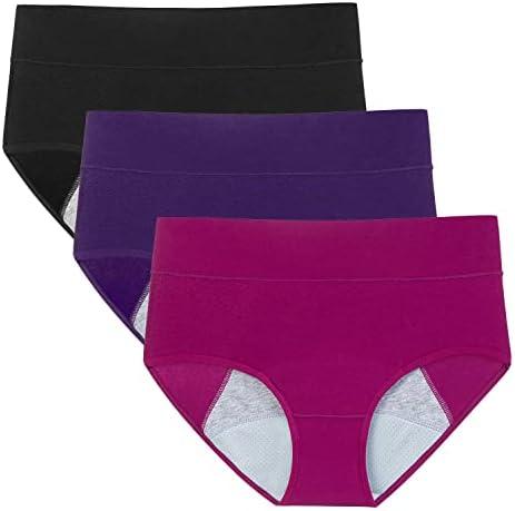 POKARLA Women's High Absorbency Period Cotton Underwear Heavy Flow Leakproof Panties (Medium Size)