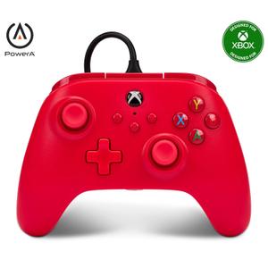 PowerA Wired Controller for Xbox Series X|S - Red, gamepad, video game/gaming controller, works with Xbox One, Officially Licensed