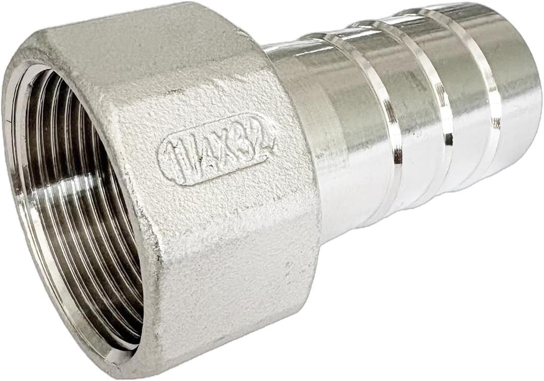 1-1/4"(32mm) Barbed Hose x 1-1/4" NPT Female Barbed Hose Fittings 304 Stainless Steel Home Brew Fitting
