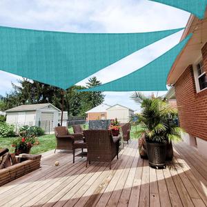 Patio Paradise 8' x 8' x 8' Sun Shade Sail Triangle Canopy Shade Cloth Fabric Sunlight Block Patio Pergola Cover HDPE Deck Awning for Outdoor Backyard Roof Shading, Turquoise