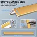 Golden Wall Corner Protector, 4Pcs, Length 35.4in, Width 0.4in - Self Adhesive Metal Corner Protector for Aluminum Trim molding, Cabinet Edge Guard, Easy to Install