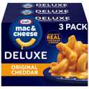 Kraft Deluxe Mac and Cheese, 3 Boxes, for Easy Dinner or Dinner Sides, Original Cheddar Flavor, No Artificial Flavors or Dyes, 14 oz, Best By 07/11/26