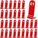 Tuanse 1-30 Table Order Numbers Restaurant Double Sided Acrylic Reception Number Stands Signs for Wedding Restaurant Seating Cafes Party Banquet(Red)