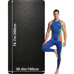 Extra Large Yoga Mat for Men, 79"x40"x8mm Thick, Oversized Non-Slip TPE Workout Mat for Home Gym, Lightweight (3.5 lbs) Anti-Tear Fitness Exercise Mat for Tall Users