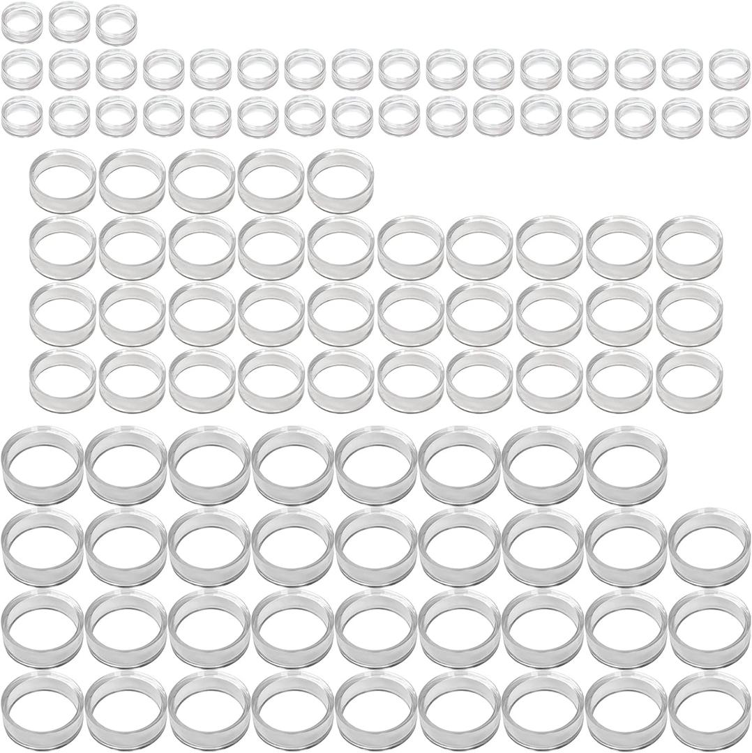 (105 PCS) Baseball Display Stand,Spheres Holder, Clear Baseball Ring, Sphere Stand,Round Display Stand for Golf Ball, Baseball, Softball, Tennis Ball, Spheres, Marbles, 3 Sizes: Large, Medium, Small