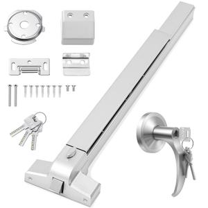 Zonon 1 Set Commercial Push Bar Panic Exit Device 31" Stainless Steel Emergency Exit Door Hardware with Exterior Lever and 3 Keys for 30"-36" Metal Wood Door, Silver