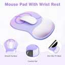 Ospelelf Keyboard Wrist Rest Set with Ergonomic Mouse Pad - 3-in-1 Memory Foam Support for Pain Relief, Office & Gaming with Coaster Purple