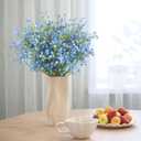 N&T NIETING Babys Breath Artificial Flowers Bulk, 10Pcs Blue Fake Gypsophila Bouquet Flowers Real Touch Faux Babies Breath Arrangement for Wedding Floral Party Home Centerpieces Vase Decoration, Blue