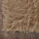 Latepis Brown Beige 2x5 Washable Small Rug Faux Sheepskin Fur Rug Fluffy Shag Rugs for Living Room Bedroom Dorm Furry Plush Rugs Cute Room Decor