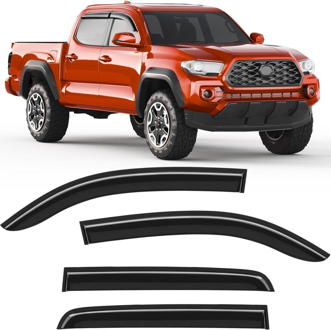 Window Visors Rain Guards for 2016-2023 Toyota Tacoma Double/Crew Cab