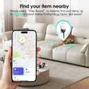 Air Tracker Tags-4 Pack: Bluetooth Tracker Works with Apple Find My (iOS Only), Key Tags and Smart Tag Locator for Luggage, Backpack, Suitcases, Pets, Replaceable Battery(White)