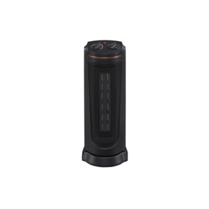 PROFUSION HEAT 19in. Tower Ceramic Heater with Oscillation 2 heat settings (750 W/1,500 W) with fan-only setting Adjustable thermostat Built-in carry handle at rear Mesh grill for safety 19" height Overheat protection PUSION Safety tip-ove
