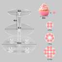 YestBuy 3 Tier Round Cupcake Stand with Base, Acrylic Cake Stand, Cupcake Tower Stand, Premium Cupcake Holder for 23 Cupcakes, Display for Pastry Wedding Birthday Party (4" Between 2 Layers)