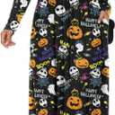 LILBETTER Women Long Sleeve Deep V Neck Loose Plain Long Maxi Casual Dress (Black, S)