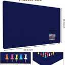 Large Bulletin Board, 60 X 36 inches Cork Board with 30 Pushpin, 5' x 3' Felt Cork Board Notice Pin Board, Self-Adhesive Vision Board Mood Board Foldable Photo Board for Wall - Dark Blue