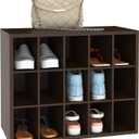 ClosetMaid 15 Cube Stackable Storage Organizer for Shoes, Bags, Crafts, Hobbies with Wood Shelves, for Closet, Entryway or Mudroom, Espresso