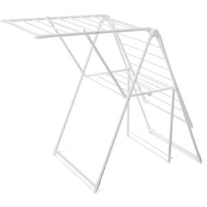 Amazon Basics Foldable Space-Saving 2-Wing Metal Clothes Drying Rack, 61x23.6x39.3 inches, White