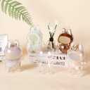 2 x Protective Case for LABUBU, Case Cover for 17cm Doll, Plastic Clear Cover for Have a Seat Plush Toy with Key Chain and Flannel Bag, Plastic Clear Display Box(No Doll, 15cm)