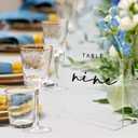 Clear Wedding Table Numbers 1-10 with Stands, 5x7 Inch Clear Arched Table Sign with Raised Black Numbers, Acrylic Arch Table Numbers for Wedding Reception, Party, Banquet and Event
