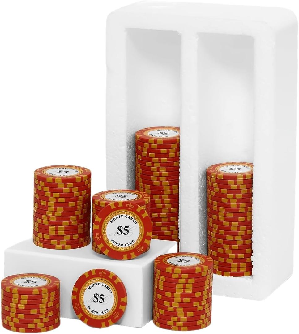 100 Piece Clay Poker Chips 14 Grams Heavyweight Clay Composite Casino 40mm Chips for Texas Holdem Game Night