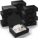 Xaajooio 12 Pack 10.6x7.8x3.1 Inch Black Gift Boxes with Lids, Bridesmaid Proposal Box, Luxury Gift Box with Ribbon for Wedding, Birthday, Christmas, Graduation, Party, 1 count