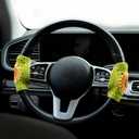 5 x INEBIZ Crochet Steering Wheel Cover Boho Sunflower Granny Squares Pattern Green Car Decor Cute Accessories for Women