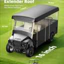Golf Cart Cover Enclosure 4&6 Passenger, Golf Cart Cover for Yamaha Club Car EZGO, Waterproof 600D Oxford Rain Cover, Transparent Tail Light Panel, Foldable Door,4-Sided Clear Windows