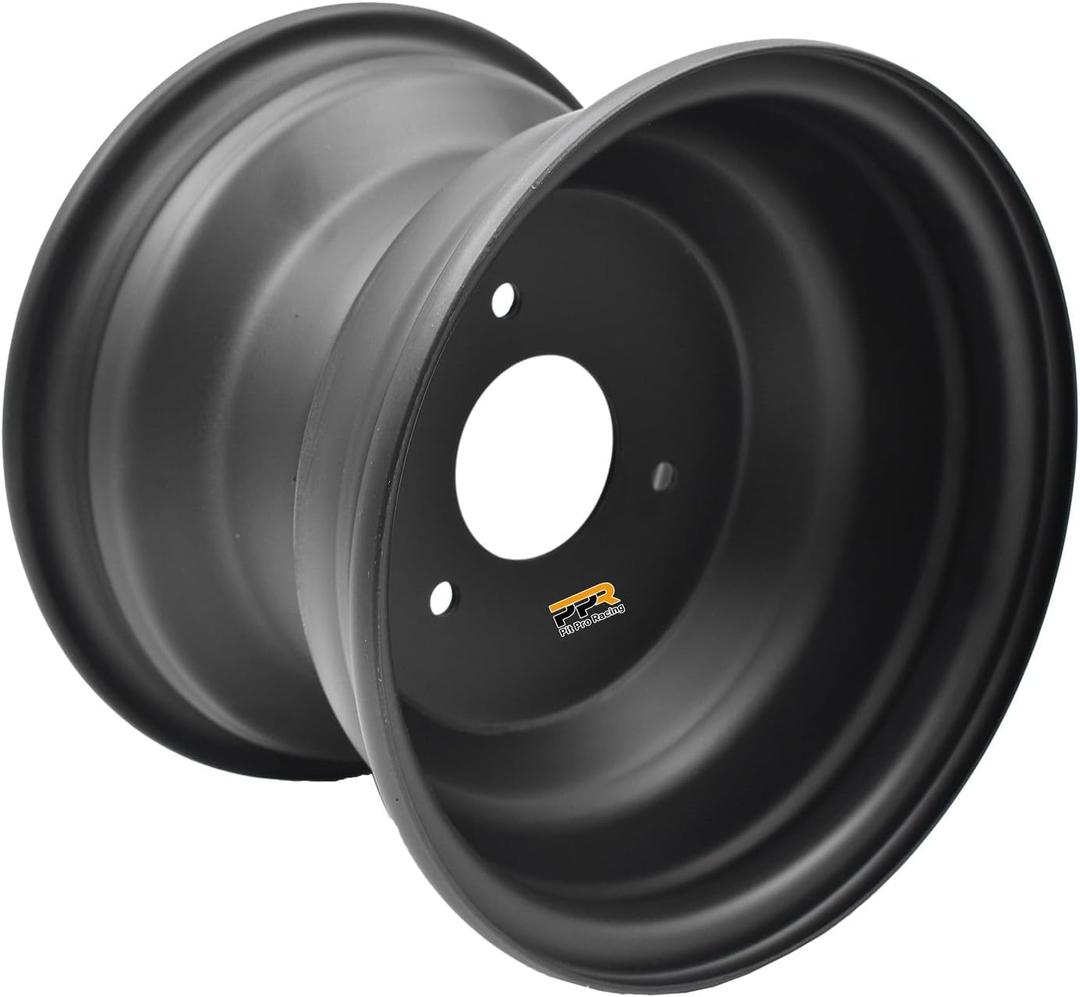 8" Rear Wheel Rim with 3 Holes Fits for Most ATV Go Kart Off-Road Dirt Pit Bike Quad Dirt Bikes Street Bikes (Rear-Black)