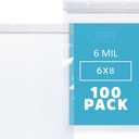 GPI - 6 Mil, Extra Heavy-Duty, 6" x 8" Clear Plastic Reclosable Zip Bags, Puncture-Resistant, Strong Resealable Poly Bags, With Lock Zipper Seal, For Screws, Nuts, Bolts & Constuction, 100 Count