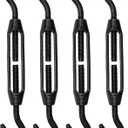 Antrader Turnbuckle Hook and Hook,Stainless Steel Turnbuckles,M4,Black,4Pcs