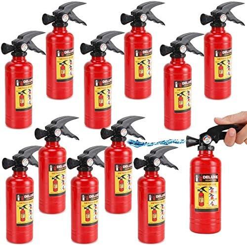 (Pack of 12) Fire Extinguisher Water Squirter Toys – 7” Firefighter Squirt Guns for Kids, Shoots Up to 25 Feet, Fun Fireman Summer Water Toys for Pool, Beach, & Party Favors