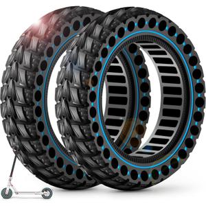 BANGTING 2PCS 60/70-6.5 Scooter Tire, 10x2.5 inch Tire Solid for Segway Ninebot Max G2 / G30 / G30D / G30E / G30E / G30LP / G30D II / G30 Max, 10x2.5-6.5 Tires Replacement for Electric Scooter (Blue)