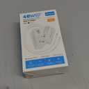 4 in 1 Retractable Wall Charger with Dual Cables,40W Retractable Phone Charger Wall Plug with Dual USB Ports,20W USB C Chargers Block Fast Charging for iPhone 17 16 15 14 13,LG, Galaxy S24 23,Pixel (White)