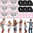 6 Sets Elephant Printed Baby Shower Games Animal Bridal Funniest Baby Shower Play, Interactive Shake Balls for Boy or Girl, Table Tennis Twerk Game Supply (Pink)