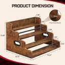 LIVELYGLOW 19.6W x 15.74" D x 12.5" H Inches Versatile 4-Step Coffee Syrup & Water Bottle Organizer Rack Multi-Functional Retro Display Shelf for Kitchen or Bar, Holds Liquor & Spirits, Wooden