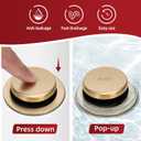PRIMSOPH Tip-Toe Tub Drain Trim Kit with One Hole Overflow Faceplate Conversion Kit Assembly Universal Fine Coarse Thread Replacement Brushed Gold