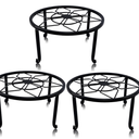 yosager 3 Pack Metal Plant Stands for Flower Pot, Heavy Duty Black Iron Potted Stand Holder, Indoor Outdoor Rustproof Metal Planter Container Round Supports Display Rack for Home & Garden Decor