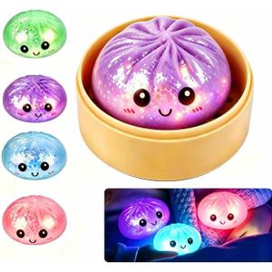 Dumpling Glowing Mystery Box,Dumplings SquishySensory Stress Ball Squeeze Toys for Stress Relief Soft Squeeze Decompression Dumplings Stress BallsSteamer Stretchy Desk Toys (Purple)